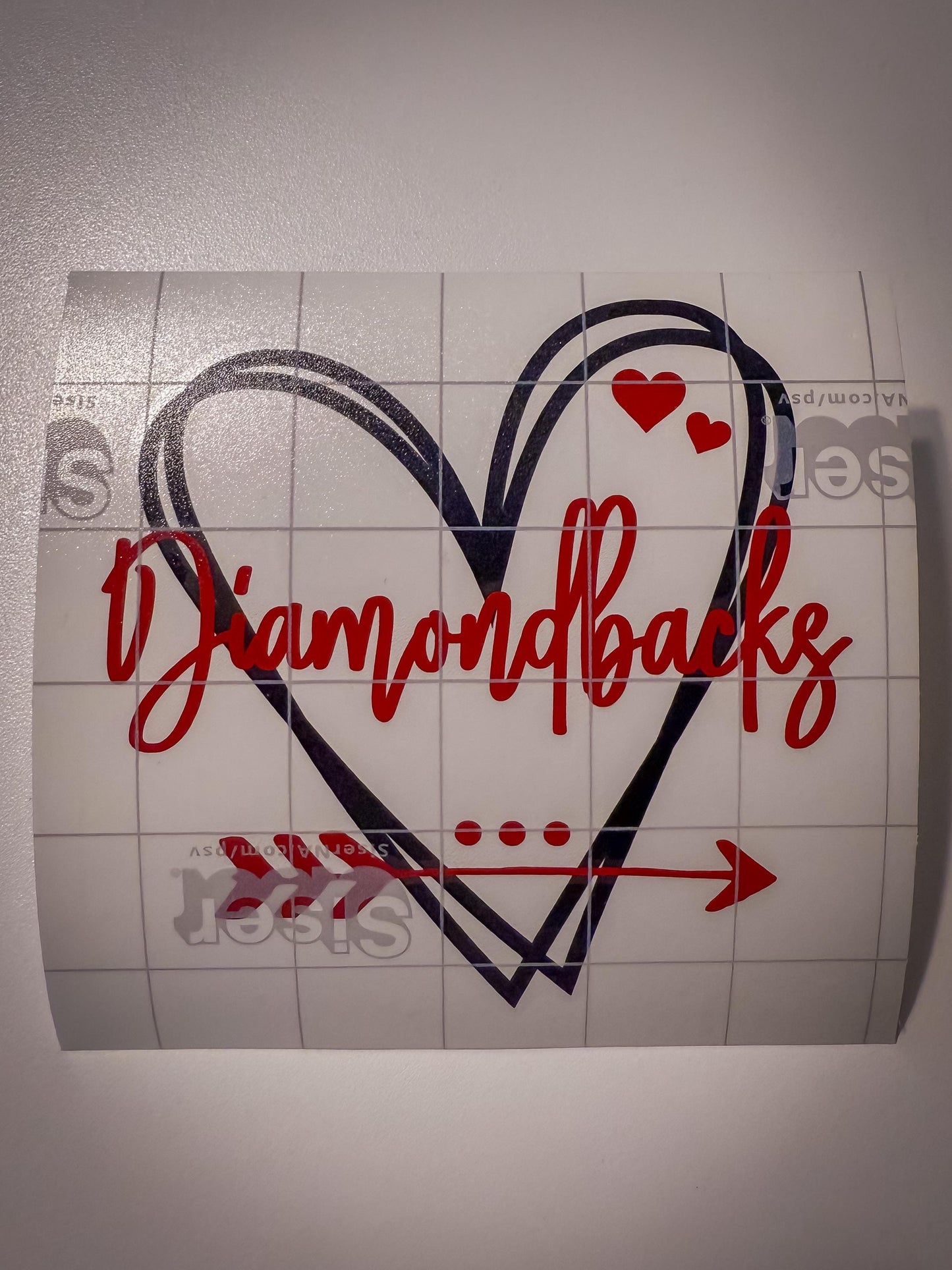 Diamondbacks Vinyl Heart Decal, Heart, Decal, Vinyl, Cup Decal, Window Decal, Yeti Decal, Tervis Decal, Rtic Decal