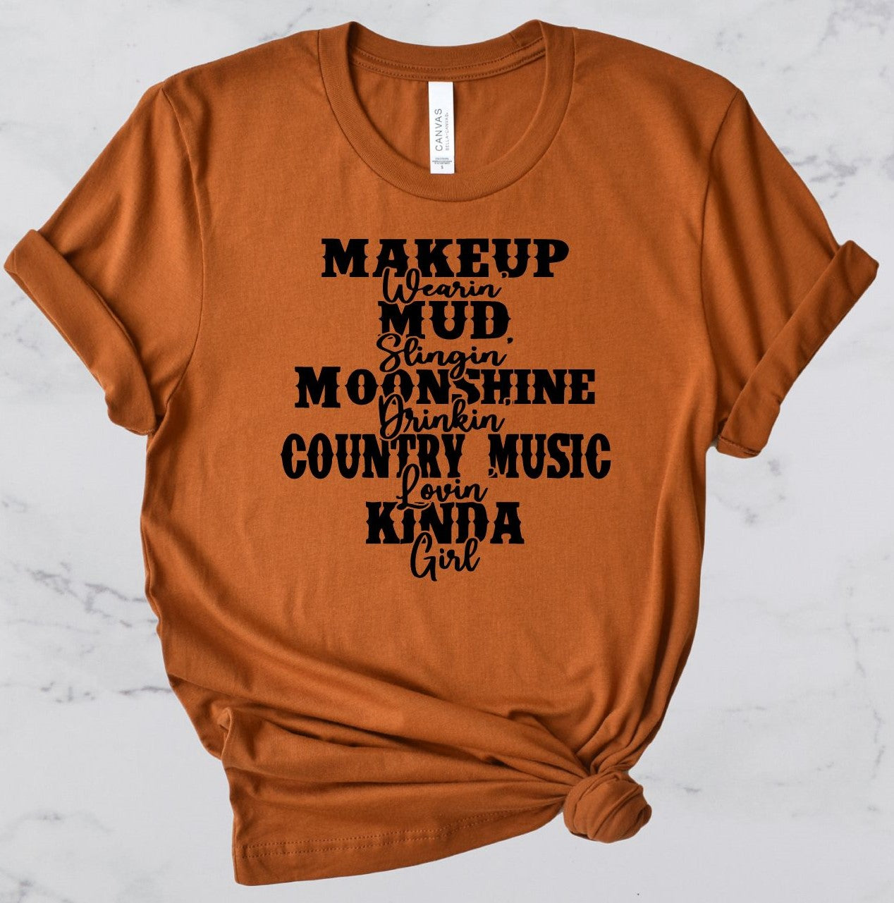 Makeup, Mud, Moonshine & Country Music Short Sleeve T-Shirt