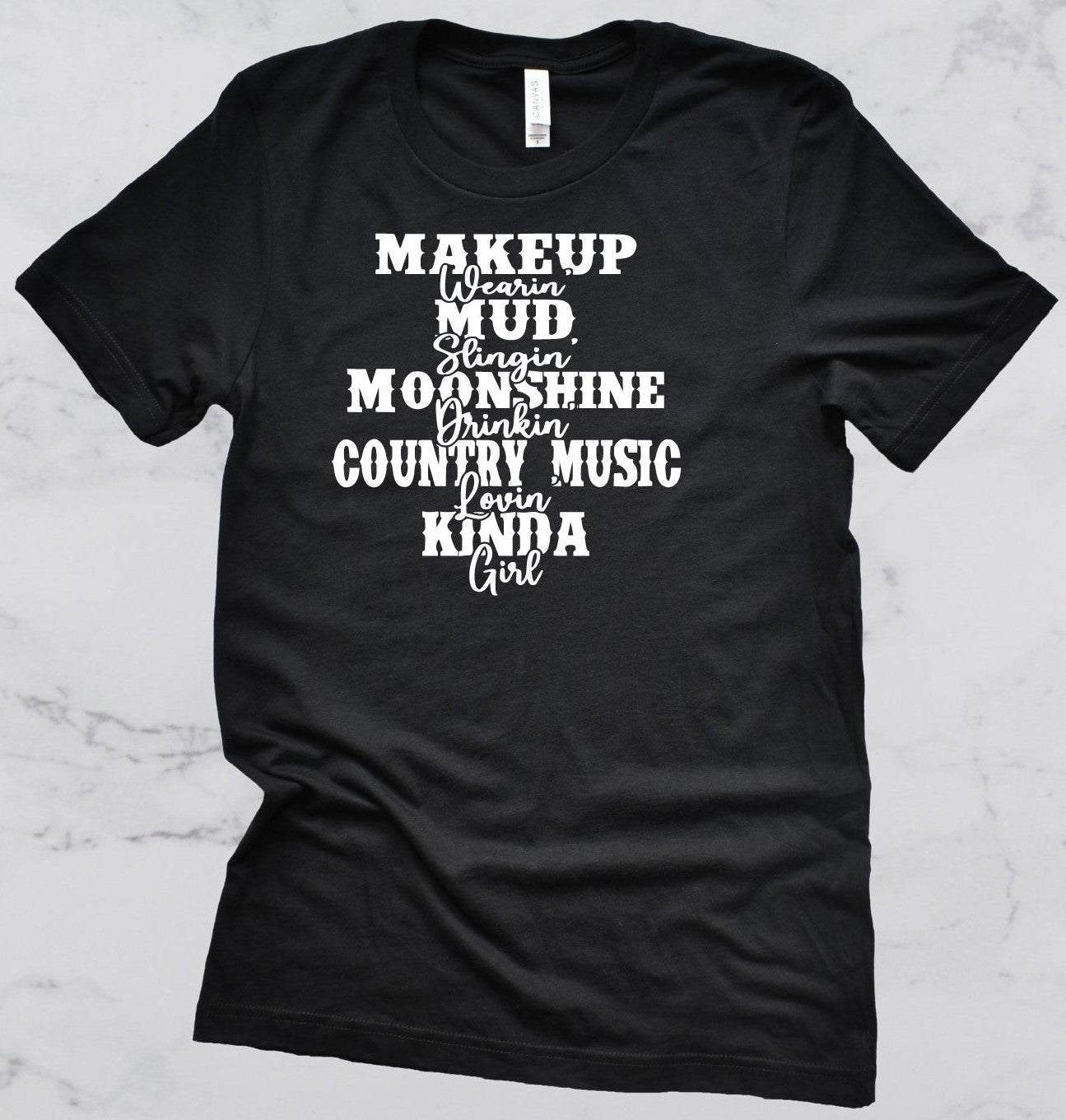 Makeup, Mud, Moonshine & Country Music Short Sleeve T-Shirt