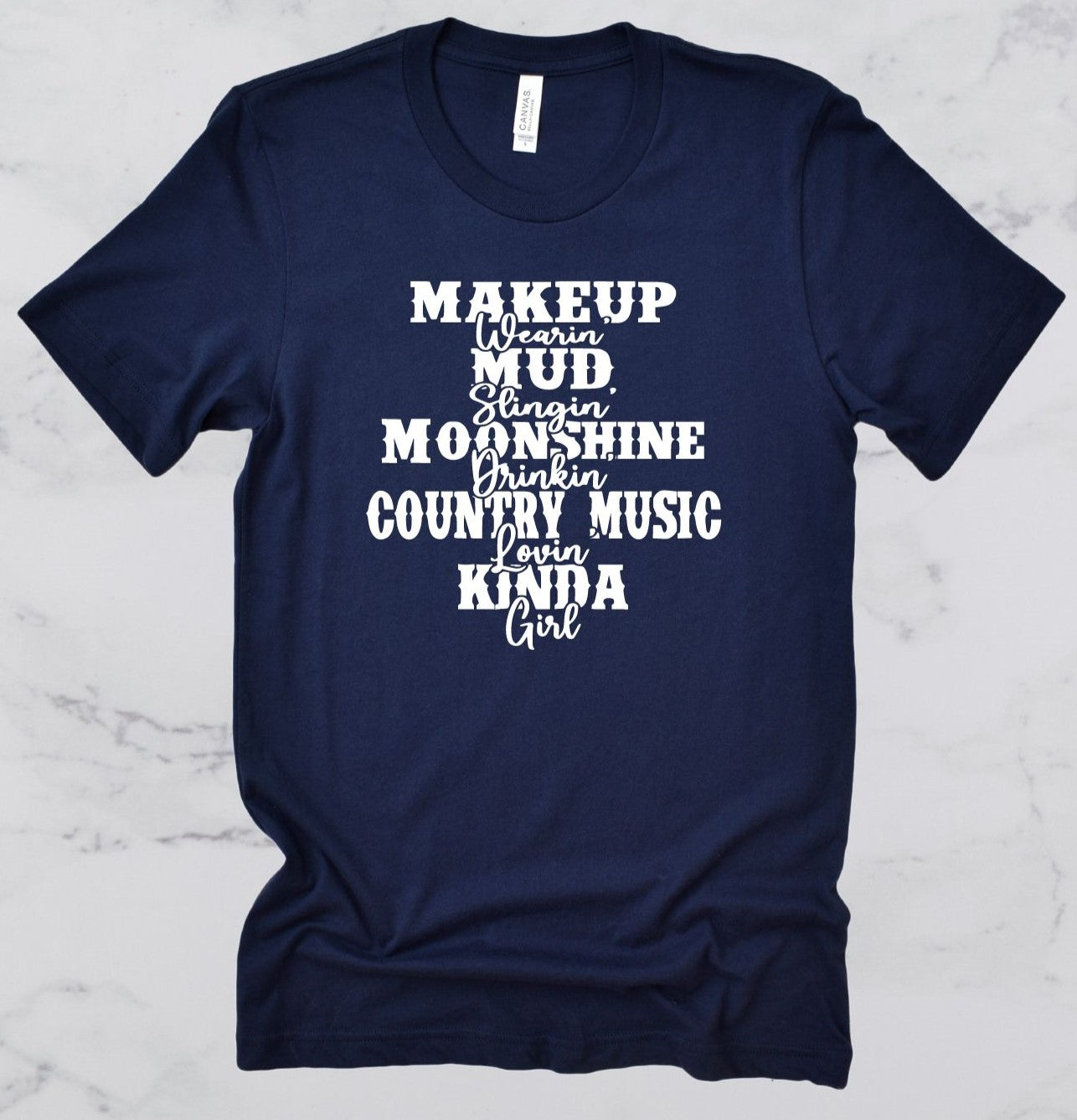 Makeup, Mud, Moonshine & Country Music Short Sleeve T-Shirt