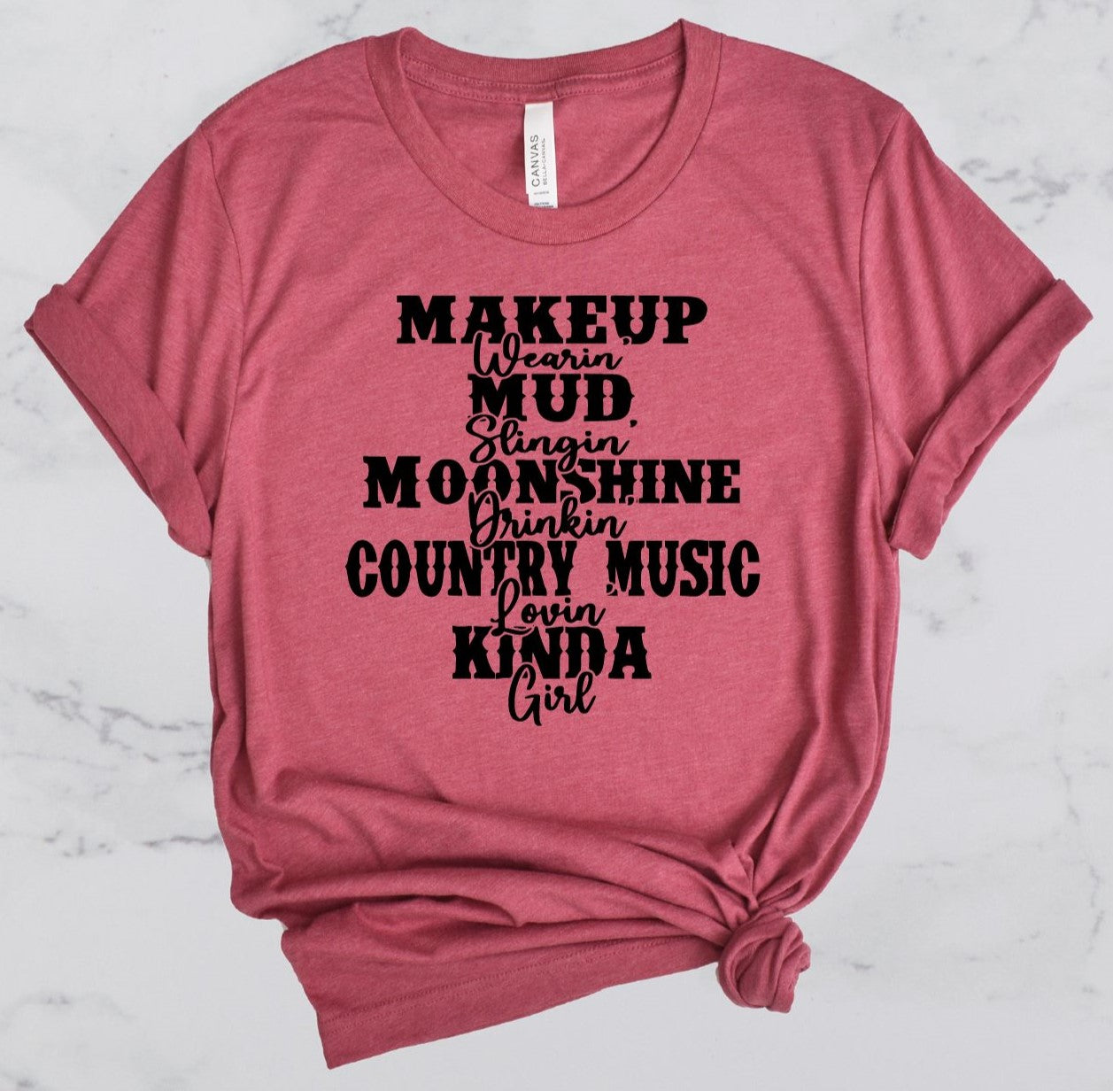 Makeup, Mud, Moonshine & Country Music Short Sleeve T-Shirt
