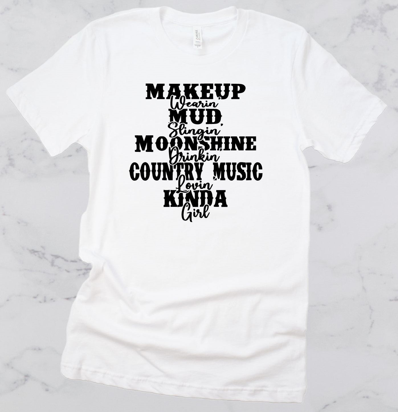 Makeup, Mud, Moonshine & Country Music Short Sleeve T-Shirt