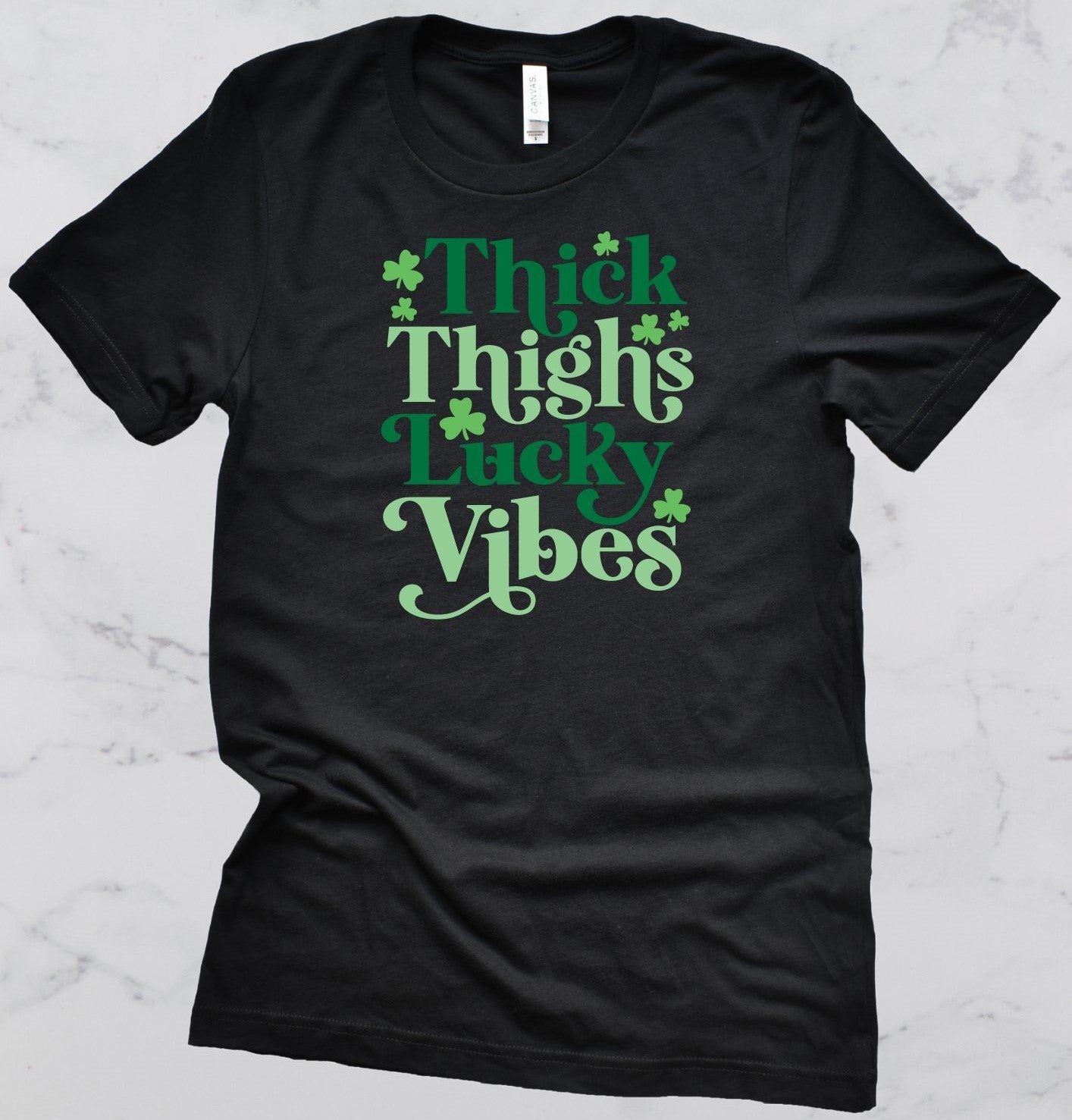 Thick Thighs, Lucky Vibes St. Patrick's Day Short Sleeve T-Shirt