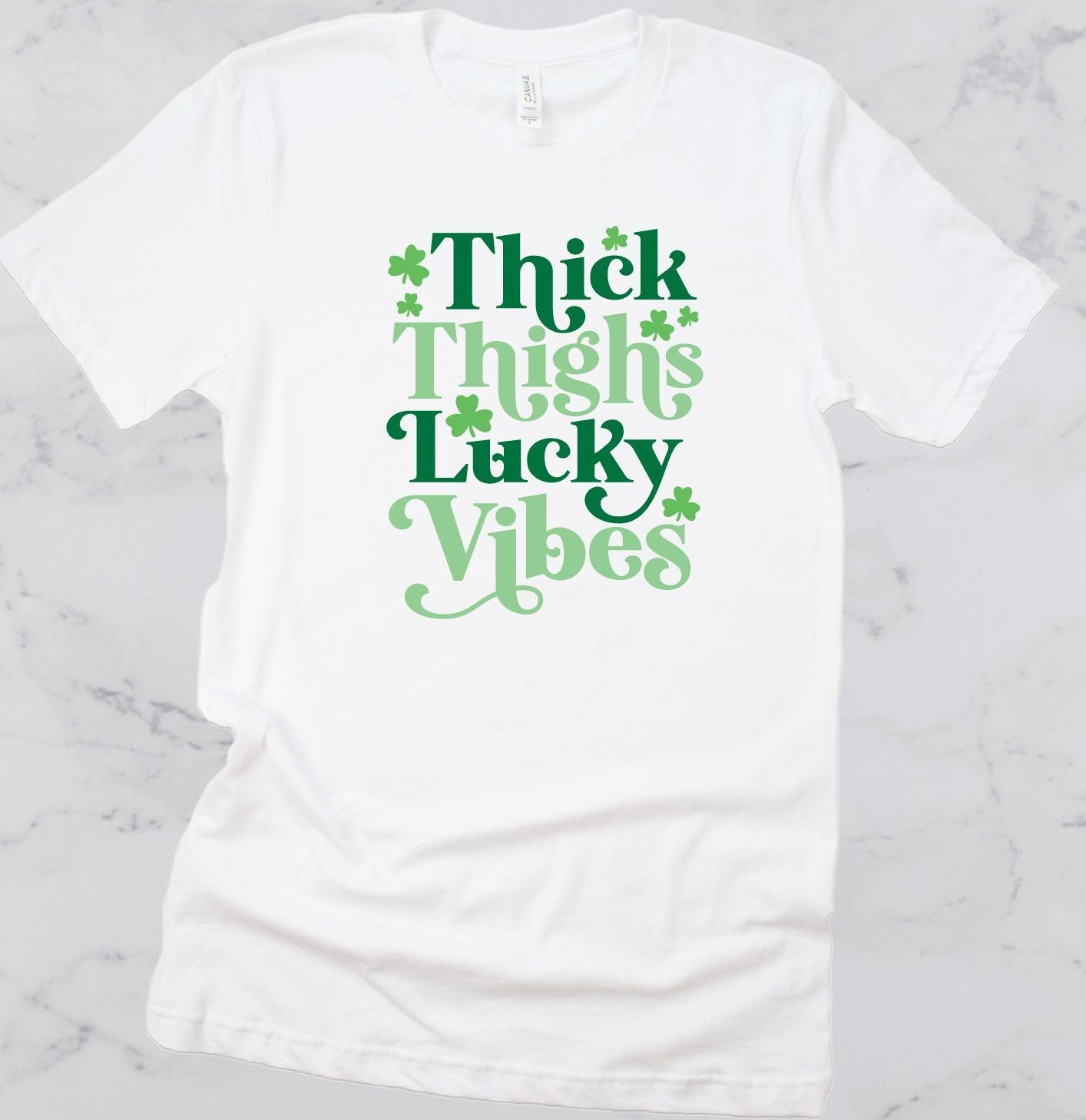 Thick Thighs, Lucky Vibes St. Patrick's Day Short Sleeve T-Shirt