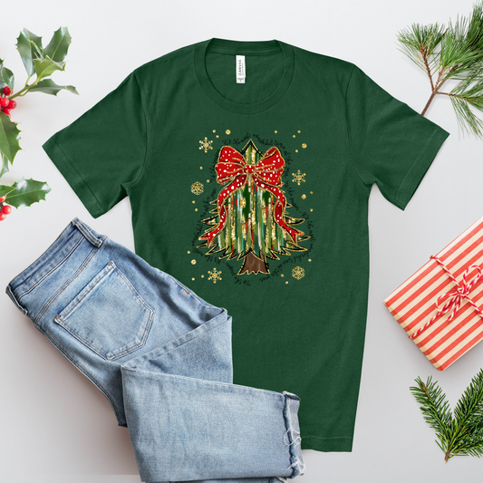 Glitter Christmas Tree T-Shirt  – Festive Holiday Graphic Tee