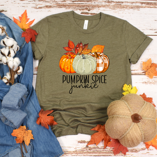 Pumpkin Spice Junkie Short Sleeve Graphic Tee