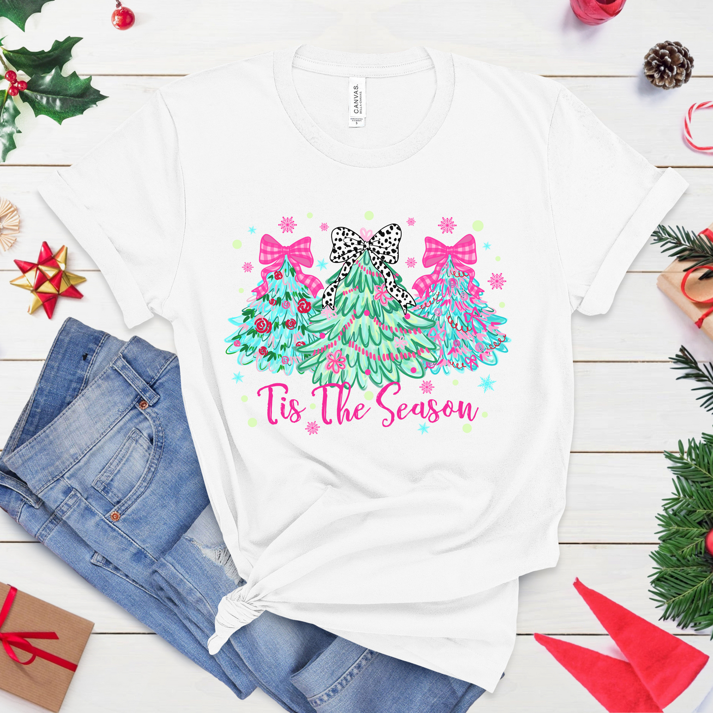 ’Tis the Season Christmas Tree T-Shirt – Cute Holiday Graphic Tee