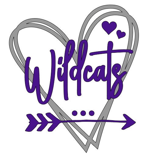 Wildcats Vinyl Heart Decal, Sticker, Heart, Decal, Vinyl, Cup Decal, Window Decal, Yeti Decal, Tervis Decal, Rtic Decal