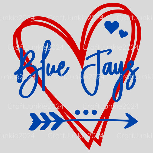 Blue Jays Vinyl Heart Decal, Sticker, Heart, Decal, Vinyl, Cup Decal, Window Decal, Yeti Decal, Tervis Decal, Rtic Decal