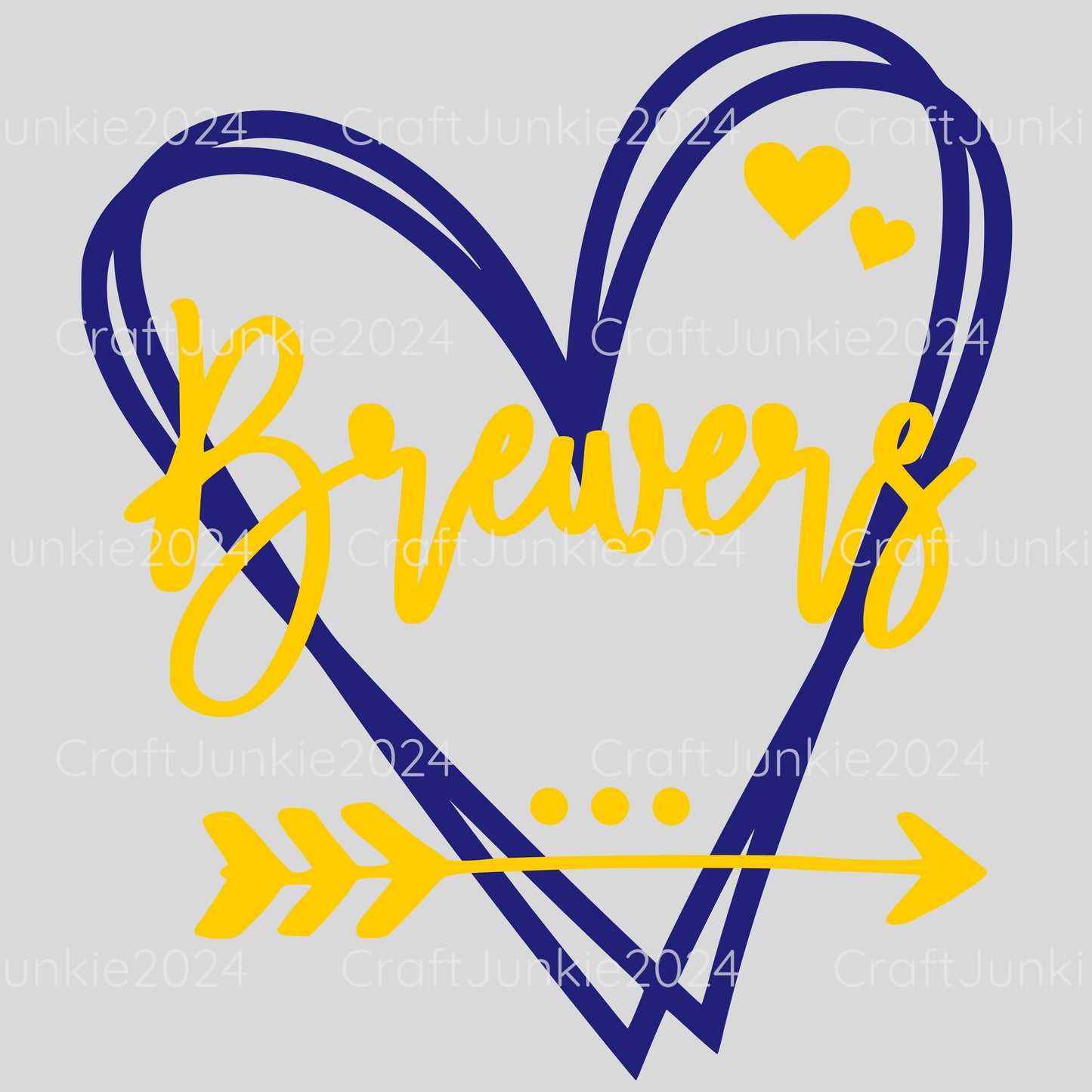 Brewers Vinyl Heart Decal, Sticker, Heart, Decal, Vinyl, Cup Decal, Window Decal, Yeti Decal, Tervis Decal, Rtic Decal