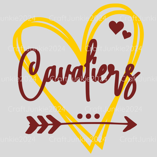Cavaliers Vinyl Heart Decal, Sticker, Heart, Decal, Vinyl, Cup Decal, Window Decal, Yeti Decal, Tervis Decal, Rtic Decal