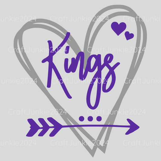 Kings Blazers Vinyl Heart Decal, Sticker, Heart, Decal, Vinyl, Cup Decal, Window Decal, Yeti Decal, Tervis Decal, Rtic Decal