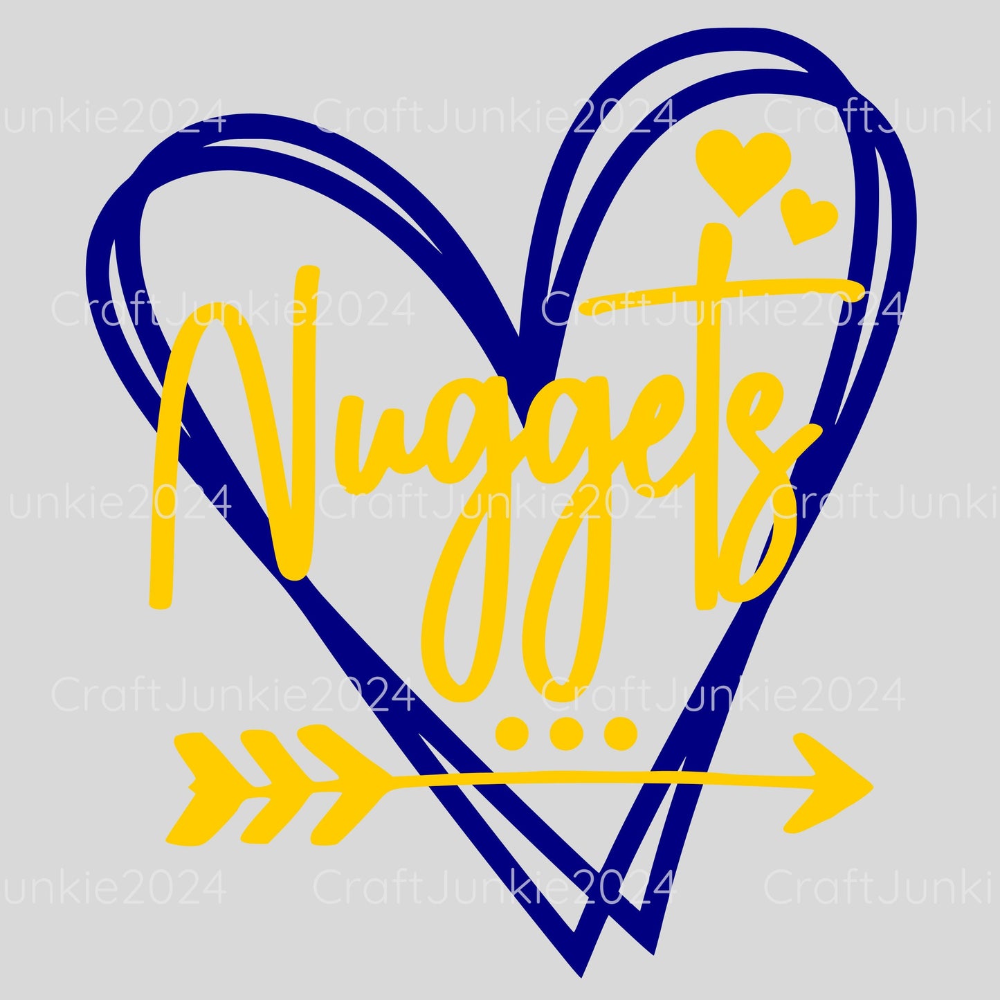 Nuggets Vinyl Heart Decal, Sticker, Heart, Decal, Vinyl, Cup Decal, Window Decal, Yeti Decal, Tervis Decal, Rtic Decal