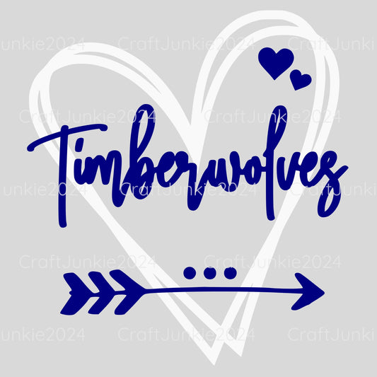 Minnesota Timberwolves Basketball Vinyl Heart Decal