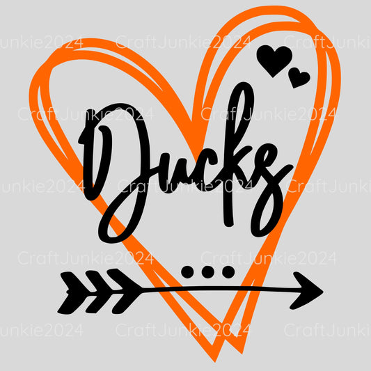 Ducks Vinyl Heart Decal, Sticker, Heart, Decal, Vinyl, Cup Decal, Window Decal, Yeti Decal, Tervis Decal, Rtic Decal