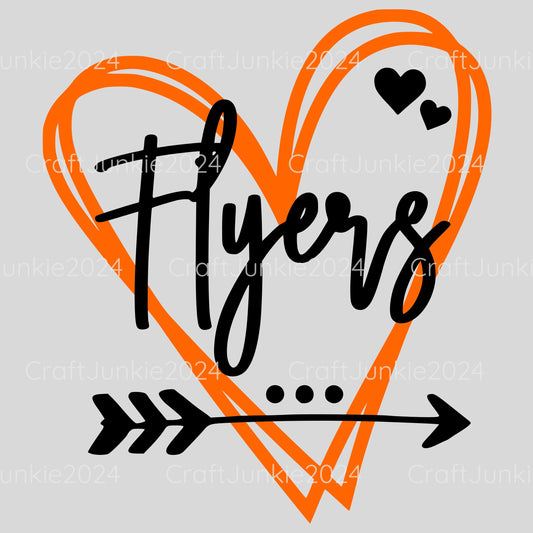 Flyers Vinyl Heart Decal, Sticker, Heart, Decal, Vinyl, Cup Decal, Window Decal, Yeti Decal, Tervis Decal, Rtic Decal