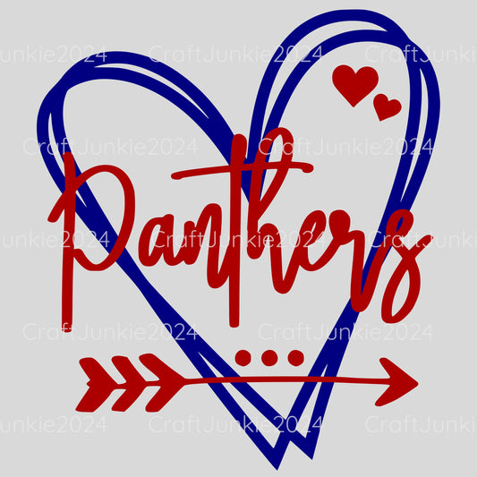 Panthers Vinyl Heart Decal, Sticker, Heart, Decal, Vinyl, Cup Decal, Window Decal, Yeti Decal, Tervis Decal, Rtic Decal