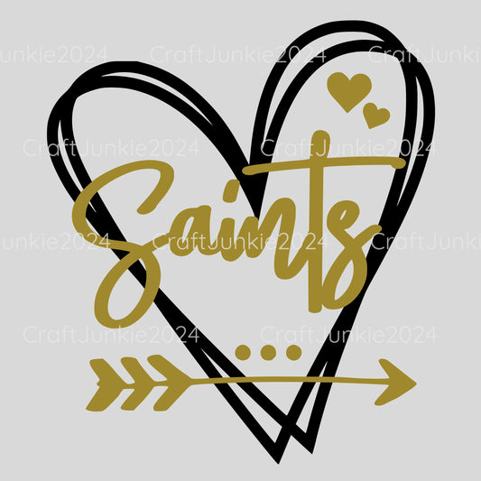 Saints Vinyl Heart Decal, Sticker, Heart, Decal, Vinyl, Cup Decal, Window Decal, Yeti Decal, Tervis Decal, Rtic Decal