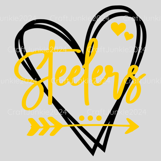 Steelers Vinyl Heart Decal, Sticker, Heart, Decal, Vinyl, Cup Decal, Window Decal, Yeti Decal, Tervis Decal, Rtic Decal