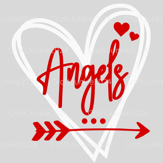 Angels Vinyl Heart Decal, Sticker, Heart, Decal, Vinyl, Cup Decal, Window Decal, Yeti Decal, Tervis Decal, Rtic Decal