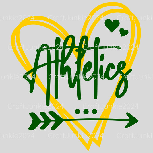 Athletics Vinyl Heart Decal, Sticker, Heart, Decal, Vinyl, Cup Decal, Window Decal, Yeti Decal, Tervis Decal, Rtic Decal