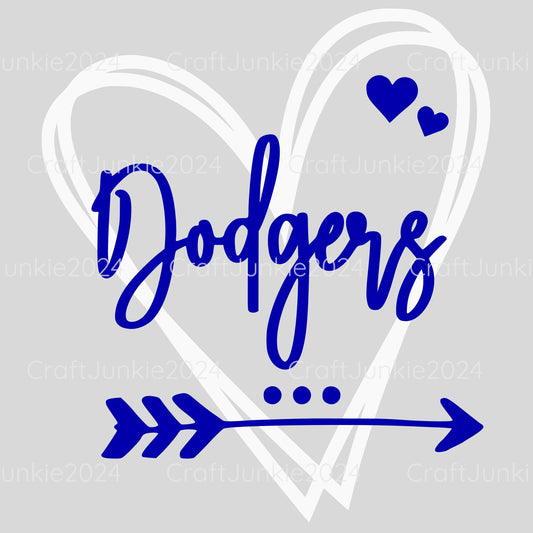 Dodgers Vinyl Heart Decal, Sticker, Heart, Decal, Vinyl, Cup Decal, Window Decal, Yeti Decal, Tervis Decal, Rtic Decal