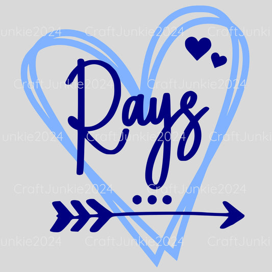 Rays Vinyl Heart Decal, Sticker, Heart, Decal, Vinyl, Cup Decal, Window Decal, Yeti Decal, Tervis Decal, Rtic Decal