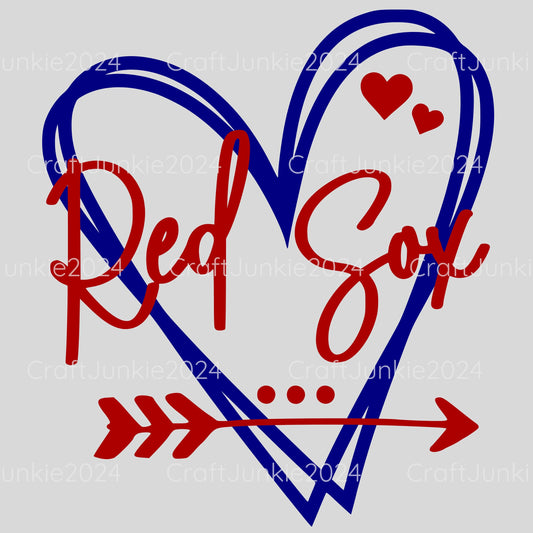 Red Sox Vinyl Heart Decal, Sticker, Heart, Decal, Vinyl, Cup Decal, Window Decal, Yeti Decal, Tervis Decal, Rtic Decal