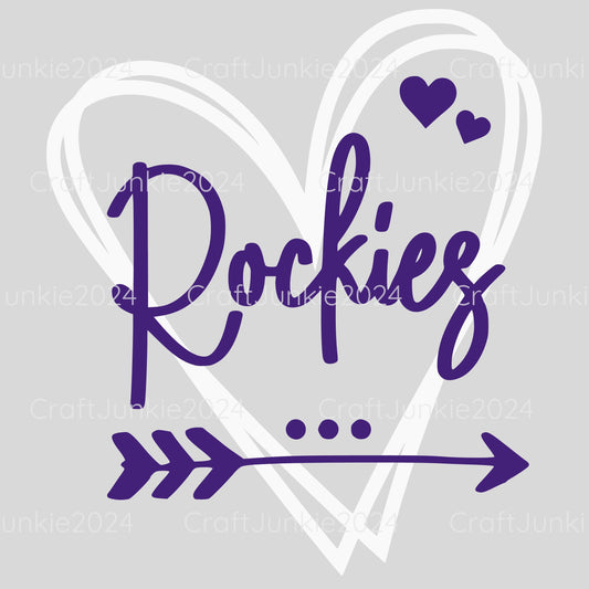 Rockies Vinyl Heart Decal, Sticker, Heart, Decal, Vinyl, Cup Decal, Window Decal, Yeti Decal, Tervis Decal, Rtic Decal