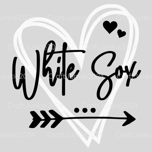 White Sox Vinyl Heart Decal, Sticker, Heart, Decal, Vinyl, Cup Decal, Window Decal, Yeti Decal, Tervis Decal, Rtic Decal
