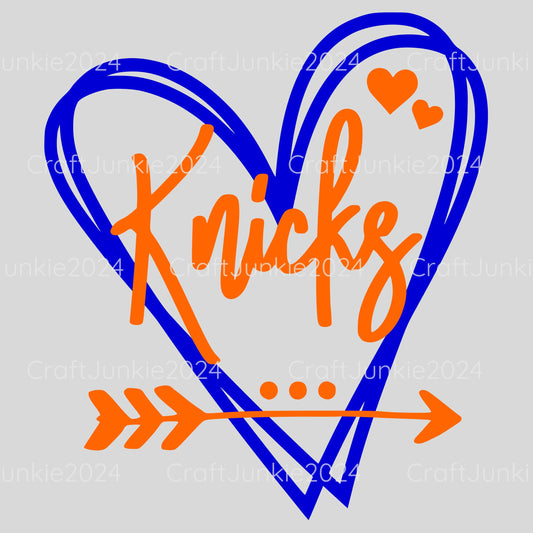 Knicks Vinyl Heart Decal, Sticker, Heart, Decal, Vinyl, Cup Decal, Window Decal, Yeti Decal, Tervis Decal, Rtic Decal