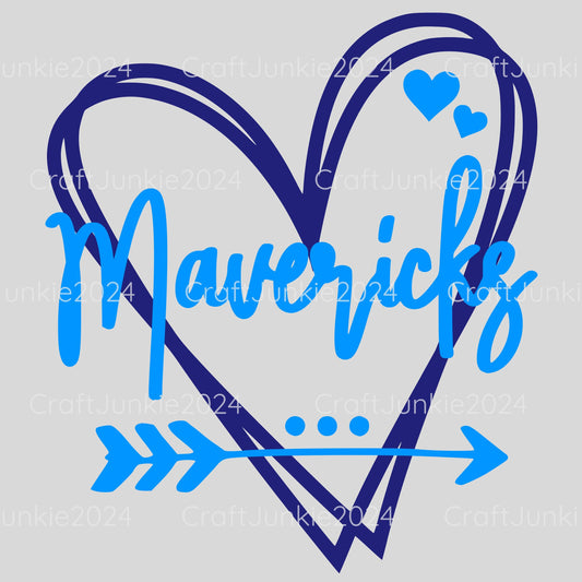 Dallas Mavericks Basketball Vinyl Heart Decal