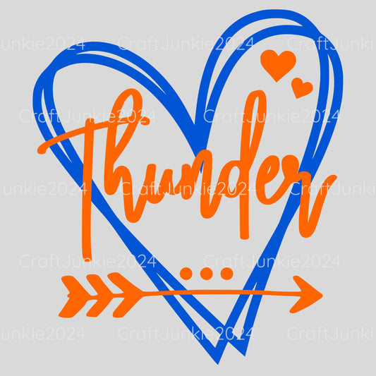 Thunder Vinyl Heart Decal, Sticker, Heart, Decal, Vinyl, Cup Decal, Window Decal, Yeti Decal, Tervis Decal, Rtic Decal
