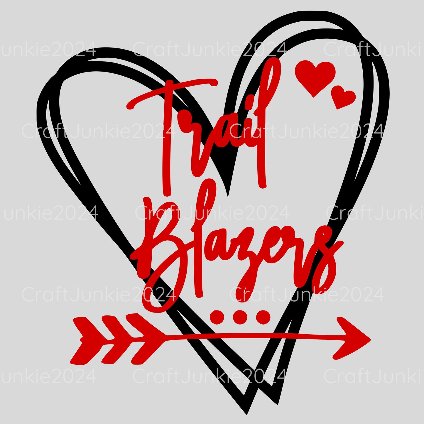 Trail Blazers Vinyl Heart Decal, Sticker, Heart, Decal, Vinyl, Cup Decal, Window Decal, Yeti Decal, Tervis Decal, Rtic Decal