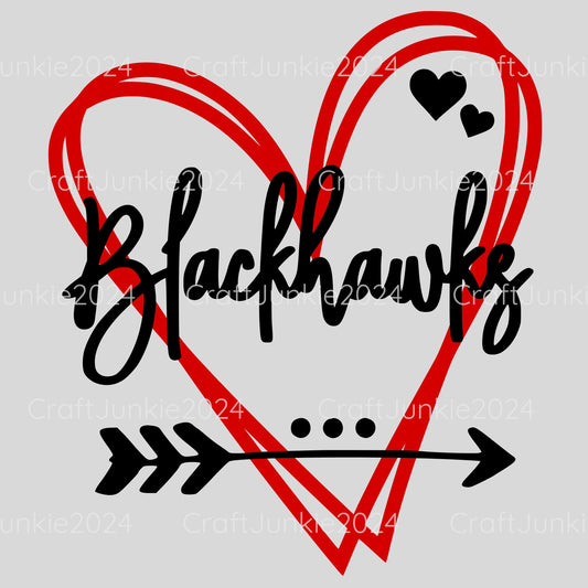 Blackhawks Vinyl Heart Decal, Sticker, Heart, Decal, Vinyl, Cup Decal, Window Decal, Yeti Decal, Tervis Decal, Rtic Decal