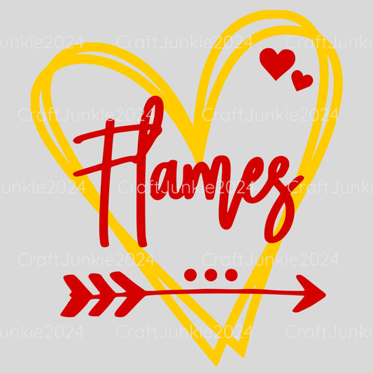 Flames Vinyl Heart Decal, Sticker, Heart, Decal, Vinyl, Cup Decal, Window Decal, Yeti Decal, Tervis Decal, Rtic Decal