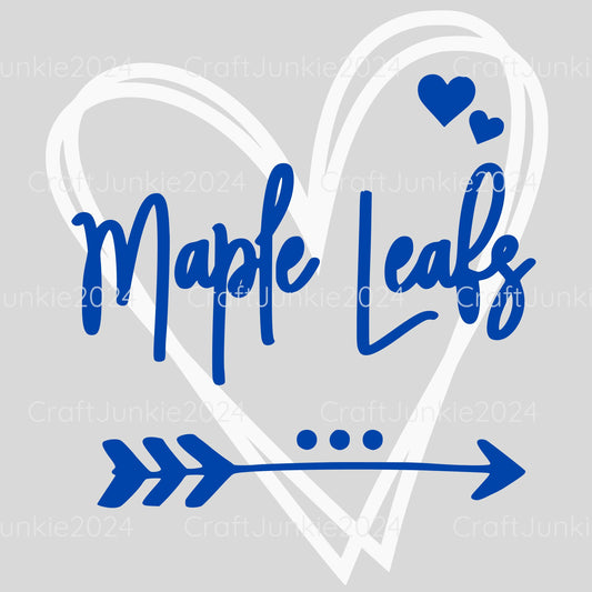 Maple Leafs Vinyl Heart Decal, Sticker, Heart, Decal, Vinyl, Cup Decal, Window Decal, Yeti Decal, Tervis Decal, Rtic Decal