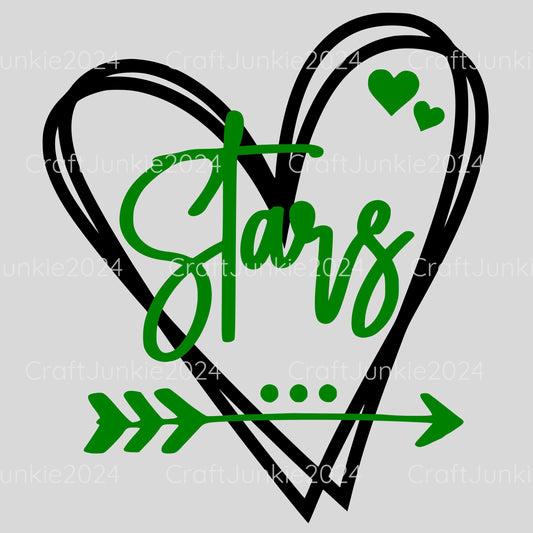 Stars Vinyl Heart Decal, Sticker, Heart, Decal, Vinyl, Cup Decal, Window Decal, Yeti Decal, Tervis Decal, Rtic Decal